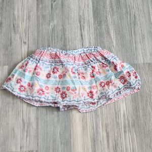 3/10$ 🪷 Pekkle Vibrant Floral Skirt with Red and Blue Accents